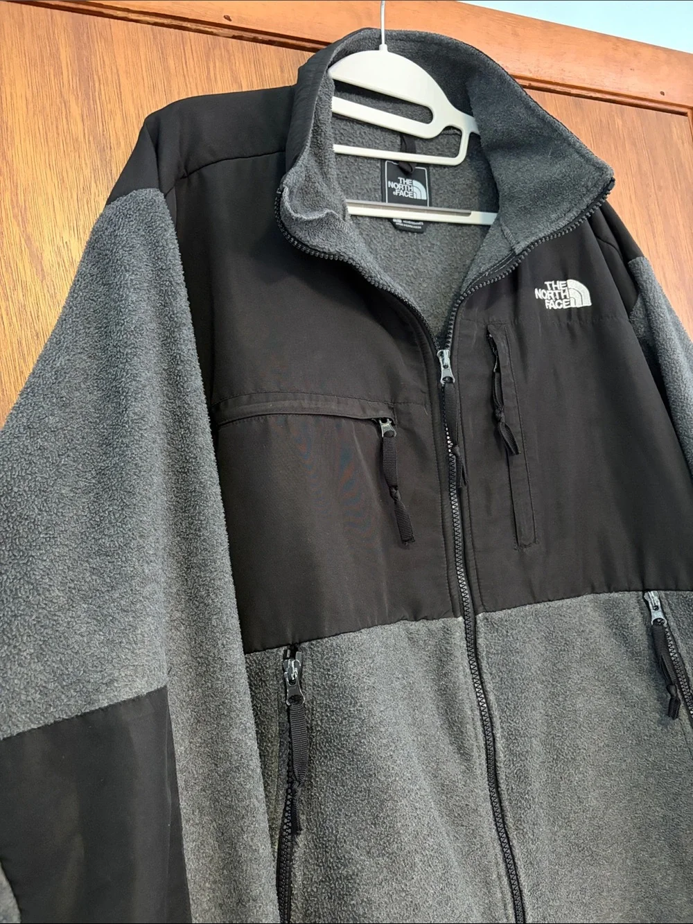 The North Face Denali Fleece Jacket Mens Large Gray Black Full Zip RN99978